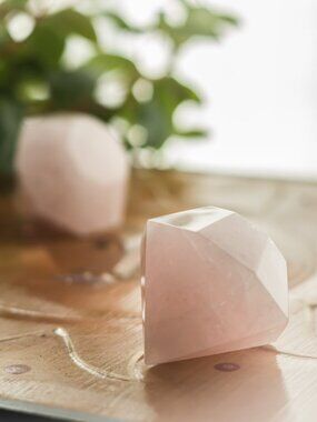 Rose Quartz Faceted Diamond Crystal 50mm